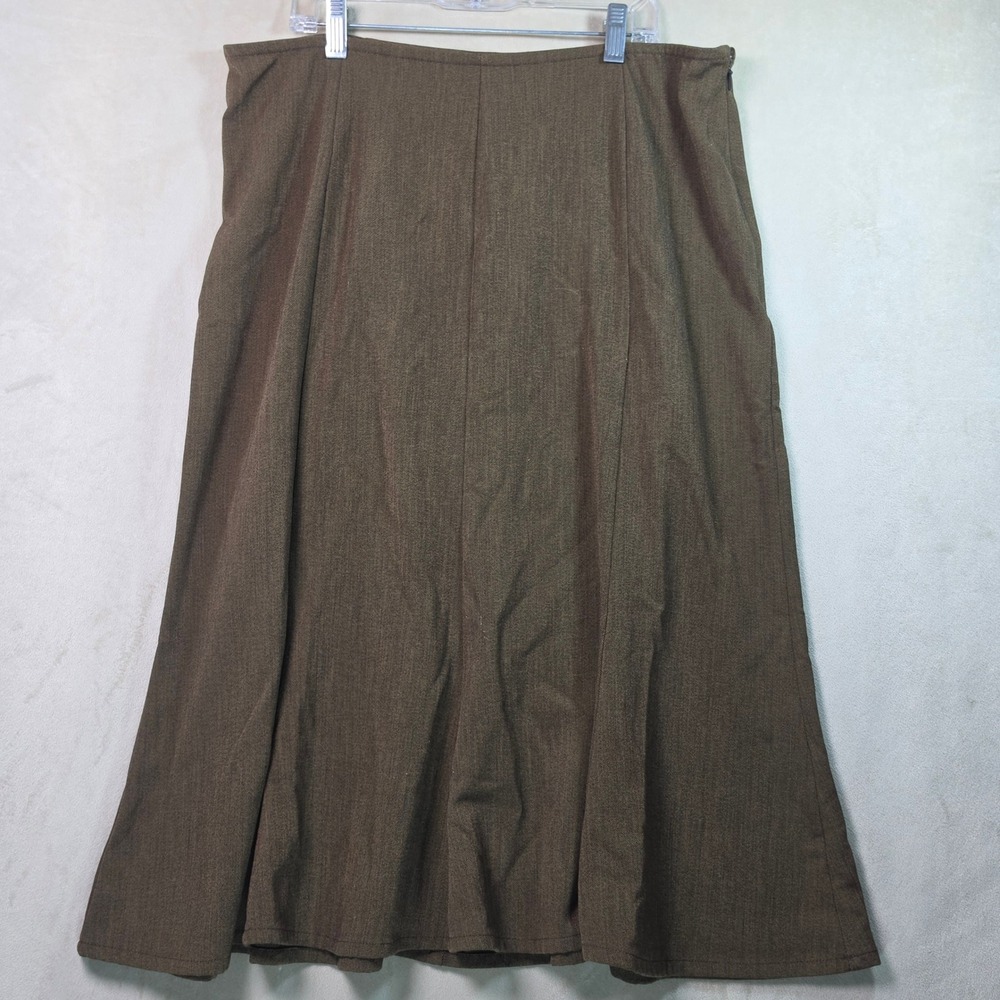 Christopher & Banks 1990's inspired Office Wear Brown A-Line Midi Skirt Size 12